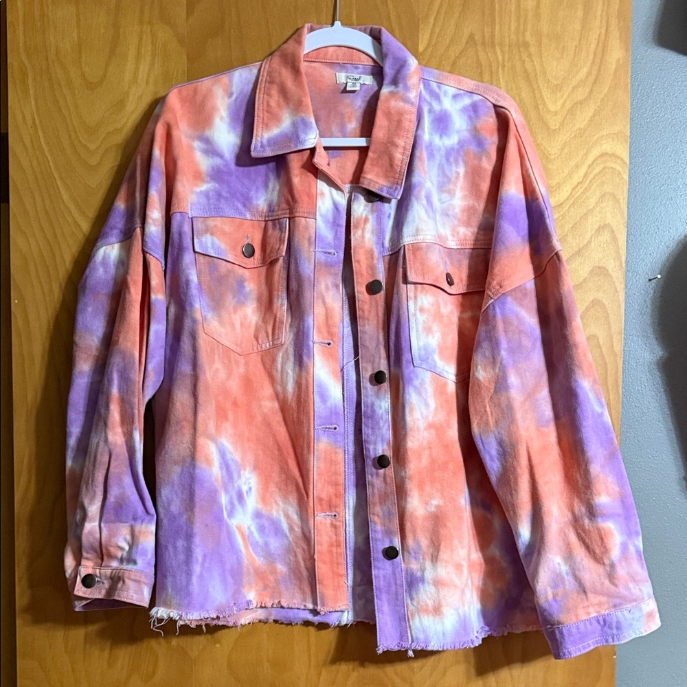 Vibrant Tie-Dye Jean Jacket